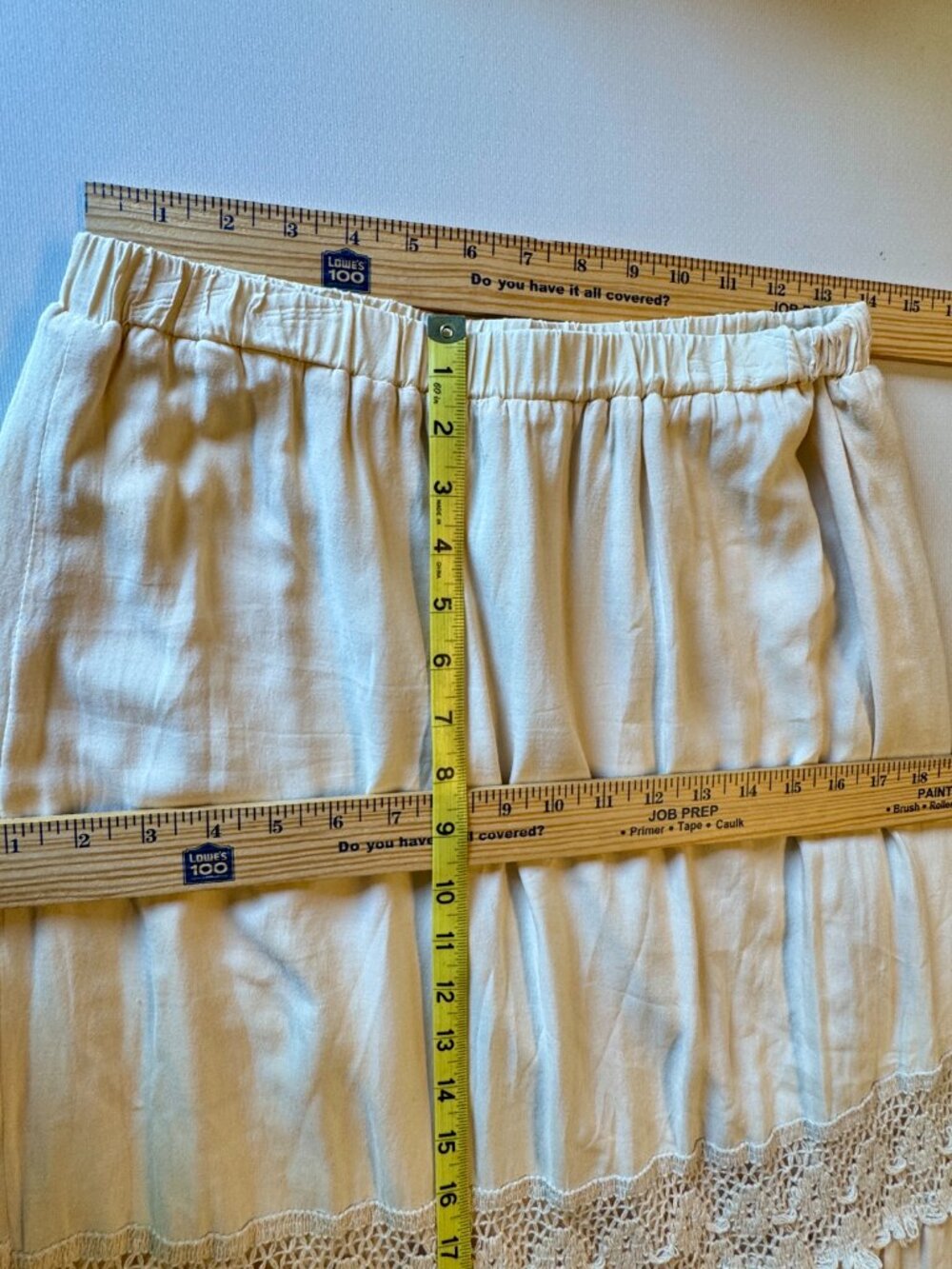 Solitaire Maxi Skirt Large Cream Tiered Crochet Eyelet Lace Detail Boho Romantic - Picture 4 of 10
